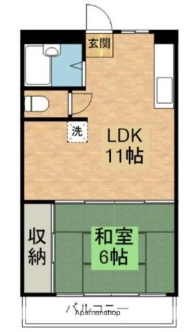 杉浦コーポ(1LDK/3階)の間取り写真