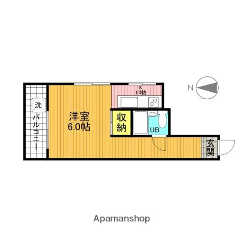 サンコモンズ(ワンルーム/4階)の間取り写真