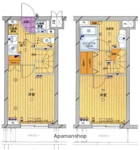 ルーブル高円寺参番館(2K/1階)の間取り写真
