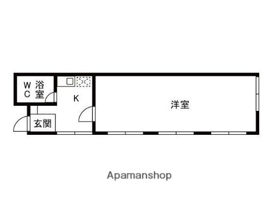 ムーンシャトル三鷹台(ワンルーム/1階)の間取り写真