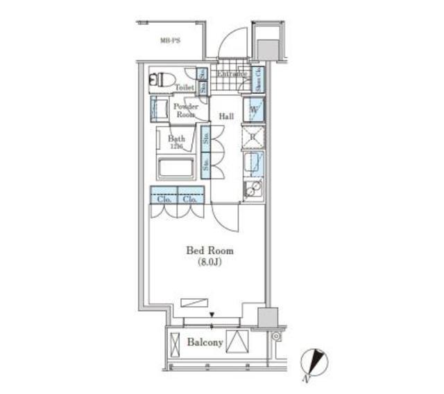 メルクマール京王笹塚レジデンス(1K/14階)の間取り写真