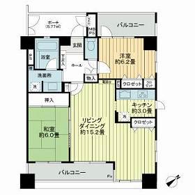 ライオンズステーションプラザ南浦和(2LDK/11階)の間取り写真