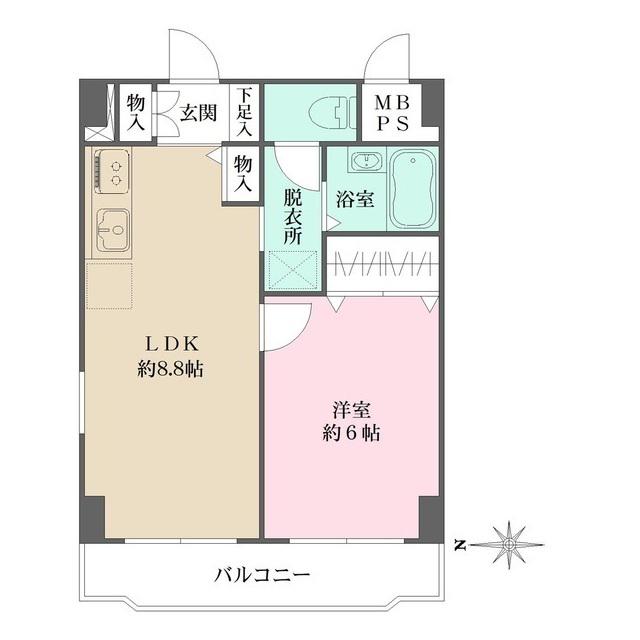 シェソワ百人町(1LDK/4階)の間取り写真