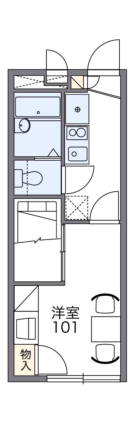 レオパレスM(1K/2階)の間取り写真