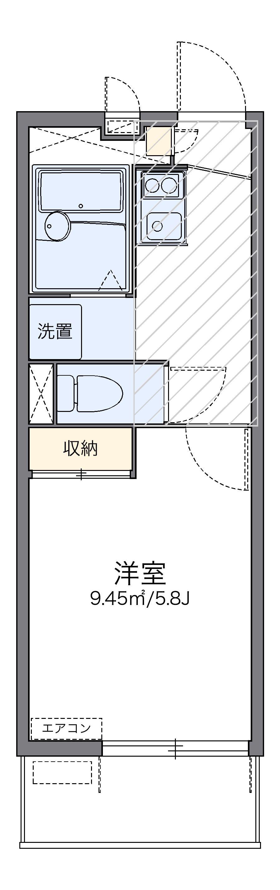 レオパレスアルメリア(1K/1階)の間取り写真