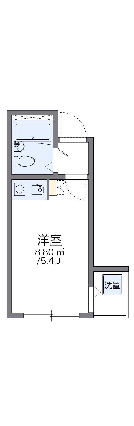 レオパレス中台第2(1K/2階)の間取り写真