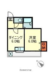 クレリア西村(1DK/1階)の間取り写真