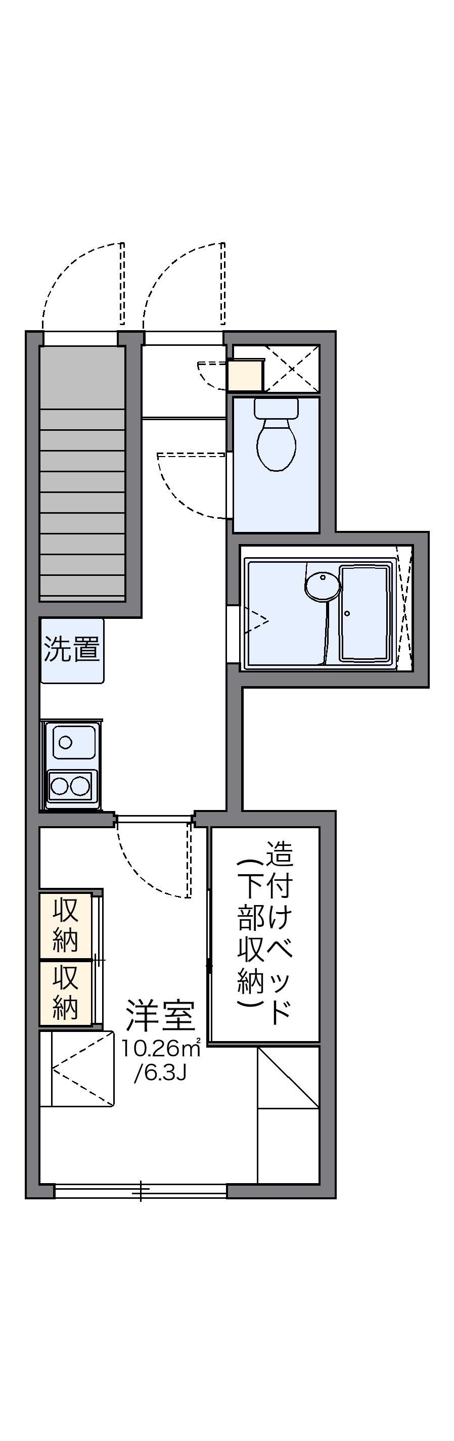 レオパレスエスタⅢ(1K/1階)の間取り写真