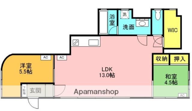 カモミーレ荻窪(2LDK/1階)の間取り写真