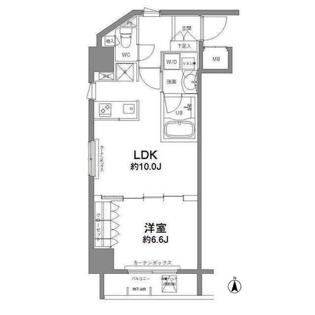 コンフォリア新宿御苑2(1LDK/4階)の間取り写真