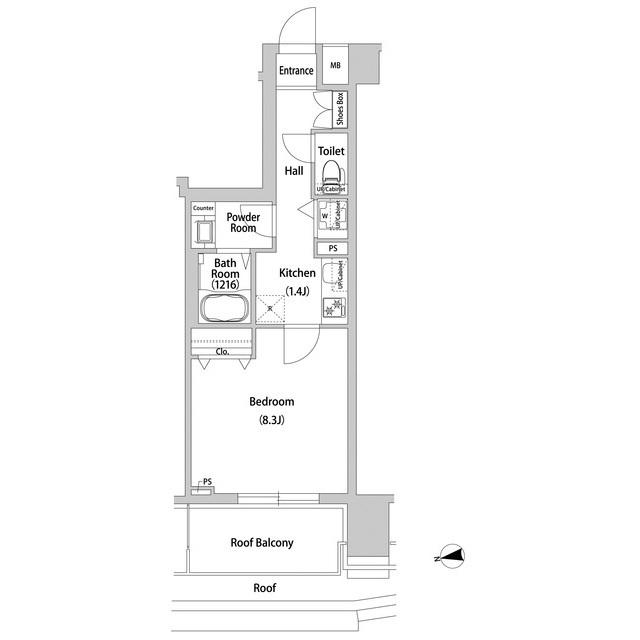 BLESS西巣鴨(1K/8階)の間取り写真