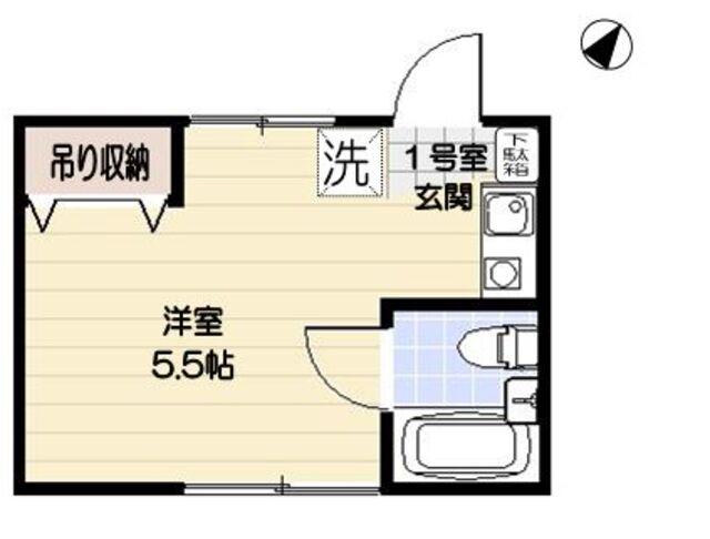 ローレルハイツ(ワンルーム/1階)の間取り写真