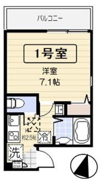 アクティ氷川台(1K/1階)の間取り写真