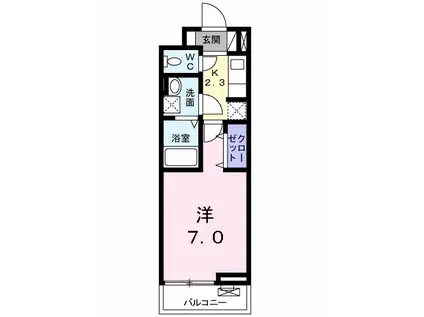 中央本線 立川駅 バス乗車時間：20分 三本榎バス停で下車 徒歩3分 3階建 築8年(1K/3階)の間取り写真
