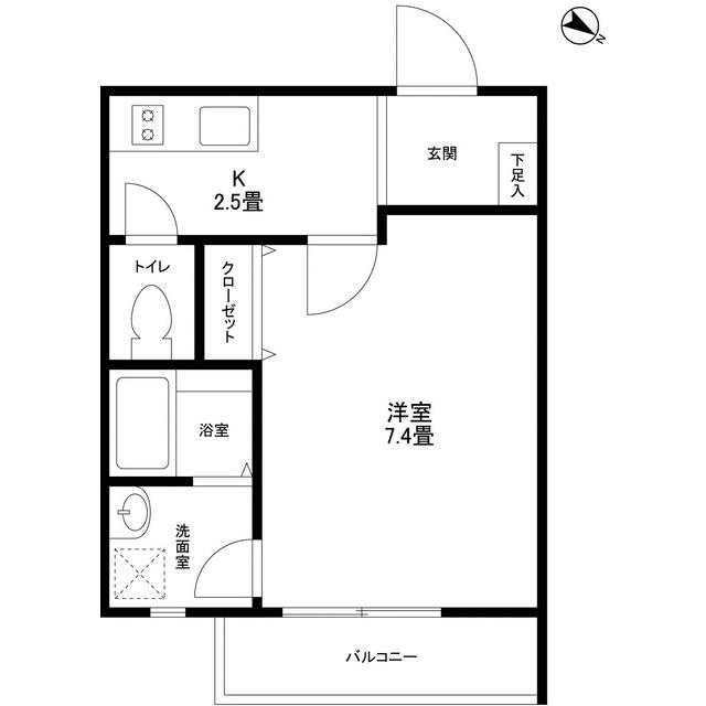 MARS(1K/2階)の間取り写真