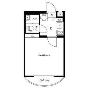 アサカシオン瀬田(1K/4階)の間取り写真