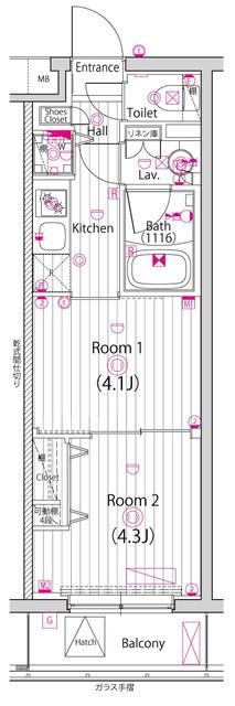 ガーラ・ヒルズ調布 4階階 間取り