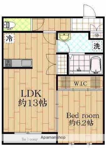 中央本線 荻窪駅 徒歩9分 2階建 築9年(1LDK/1階)の間取り写真