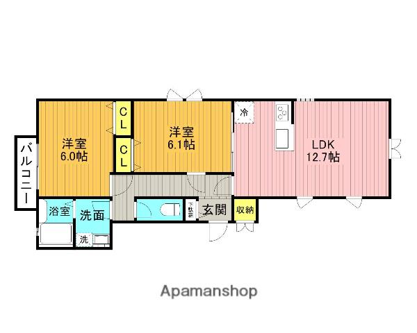 EIGER南荻窪(2LDK/1階)の間取り写真