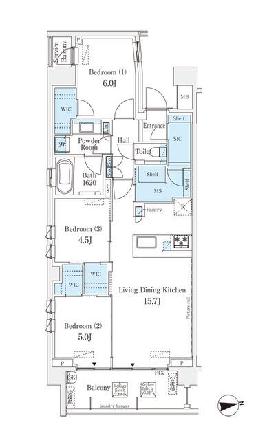 ライトテラス世田谷砧(3SLDK/2階)の間取り写真