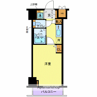 トーシンフェニックス初台弐番館(1K/2階)の間取り写真