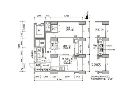 東雲キャナルコートCODAN14号棟(2DK/9階)の間取り写真