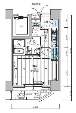 メインステージ滝野川グレイス(1K/7階)の間取り写真