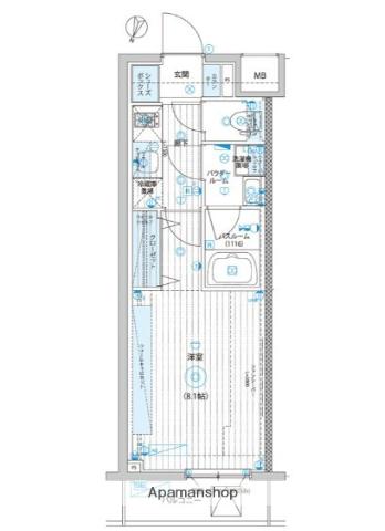 フュージョナル北赤羽(1K/1階)の間取り写真