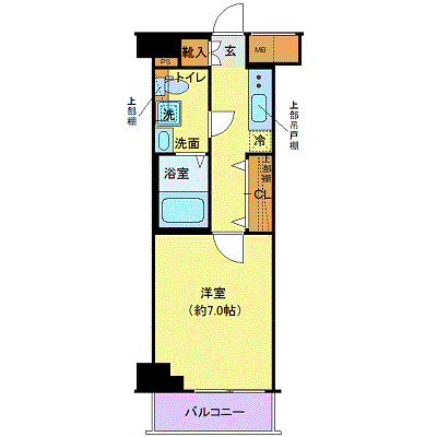 クレヴィスタ豊洲ベイサイドⅡ(1K/2階)の間取り写真