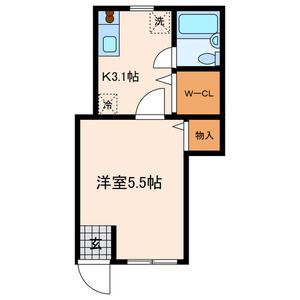 カーサ松宮(1K/1階)の間取り写真