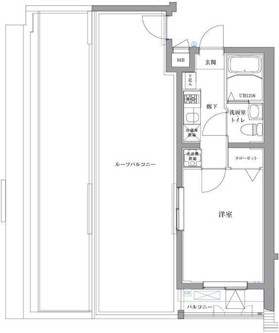 エスパシオ西高島平(1K/5階)の間取り写真