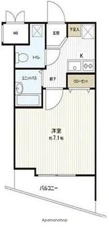 エスコートノヴェル代々木公園(1K/3階)の間取り写真