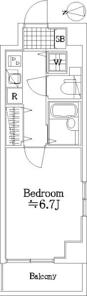 スパシエベレーザ練馬(1K/6階)の間取り写真