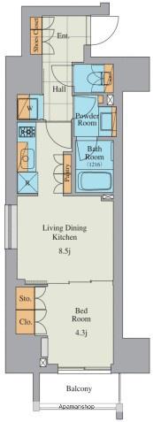 クレストコート大塚(1LDK/7階)の間取り写真