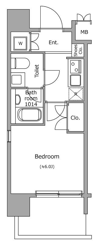レジディア新宿御苑(1K/6階)の間取り写真