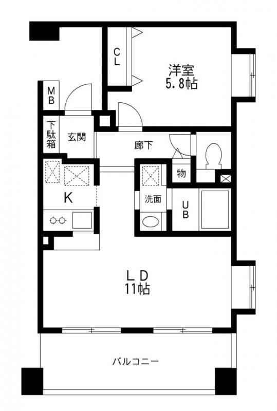 ブランシュール平和台(1LDK/4階)の間取り写真