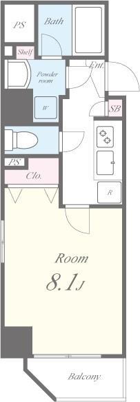 LUKICIA神楽坂(1K/5階)の間取り写真