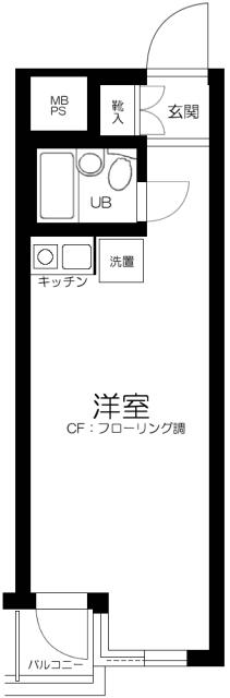 グランドコート駒込(ワンルーム/2階)の間取り写真