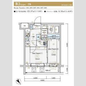 MAXIV北赤羽DUE(2K/4階)の間取り写真