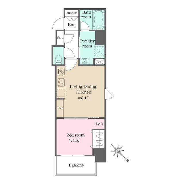 ウエリスアーバン大塚(1LDK/6階)の間取り写真