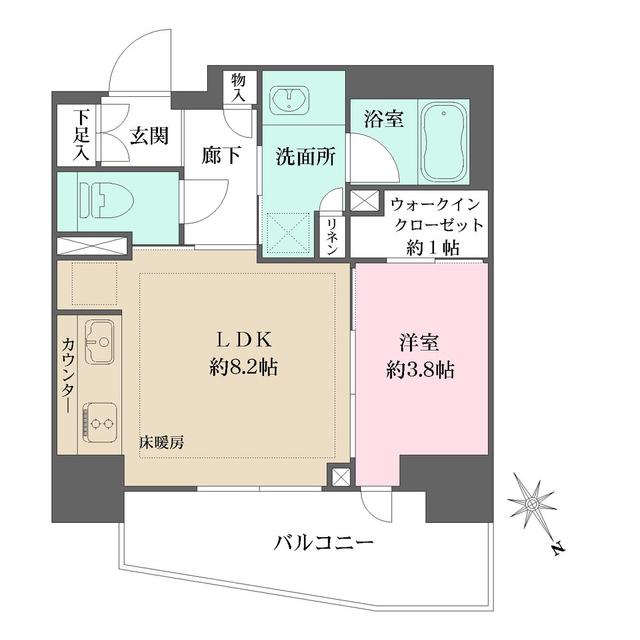 ザ・パークハウス赤羽フロント 9階階 間取り