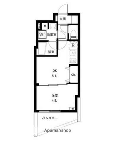 WHARF板橋本町(1DK/5階)の間取り写真