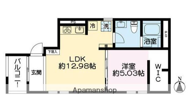 OMOCI D AKABANE(1LDK/2階)の間取り写真