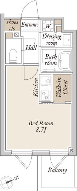 ORSUS新江古田(ワンルーム/3階)の間取り写真
