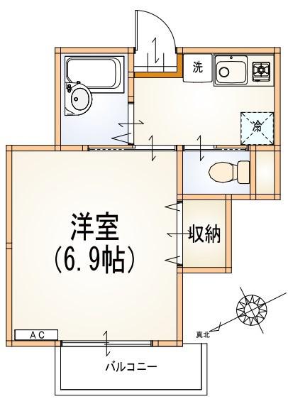 アニヴェール(1K/1階)の間取り写真