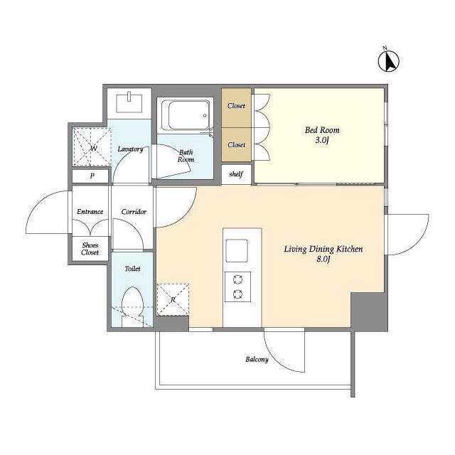 フレシア赤塚新町(1LDK/4階)の間取り写真