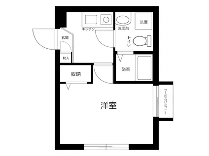 リタ王子神谷(1K/3階)の間取り写真