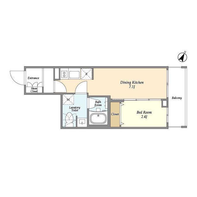 シーズンフラッツ中十条(1DK/6階)の間取り写真