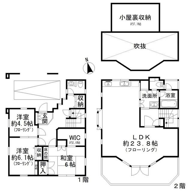 京王電鉄井の頭線 三鷹台駅 徒歩11分 2階建 築30年(3LDK)の間取り写真