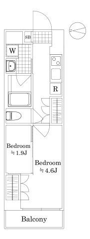 セジョリ池袋本町(2K/1階)の間取り写真